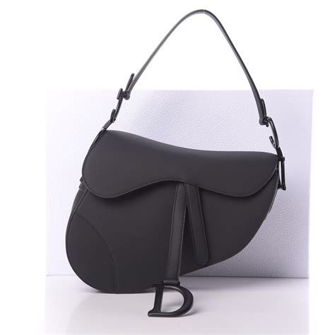 dior ultra matte black saddle bag